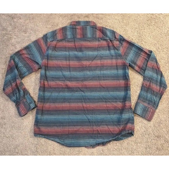 Men's L.L. Bean Signature Slim Fit Striped Flannel Button Up Shirt 300566 Medium - Picture 2 of 7